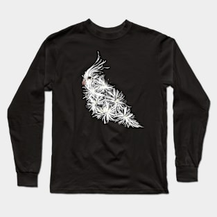 Cockatiel + White Spider Chrysanthemum Long Sleeve T-Shirt